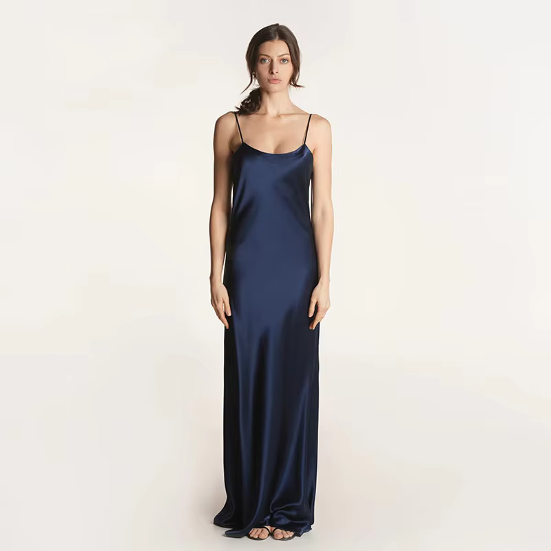 Luxury Silk Maxi Dress 100% Mulberry Silk Dresses — detail 7