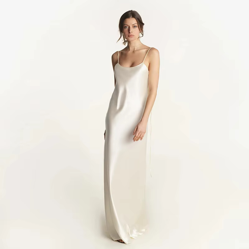 Luxury Silk Maxi Dress 100% Mulberry Silk Dresses — detail 8